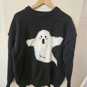 Black Sweater with Ghost Design